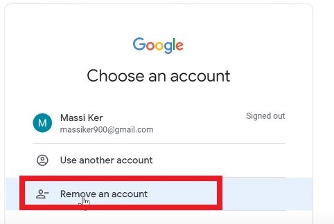 Remove an account in pc